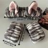 3 Pieces Plush Headband Set for Face Washing with Kitten Ears  Absorbent Wristbands for Face Washing