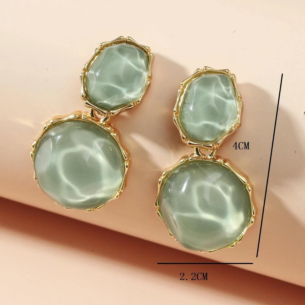 2 buc Cercei rotunzi geometrici la modă pentru femei, Accesorii cu zirconiu, Potriviți pentru întâlnire, petrecere, festival, Cadouri-E32