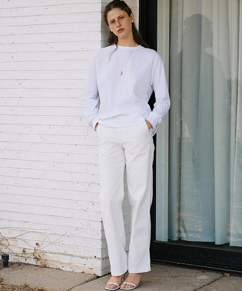 ANGELO BIANCO Flow Straight Pants Ivory