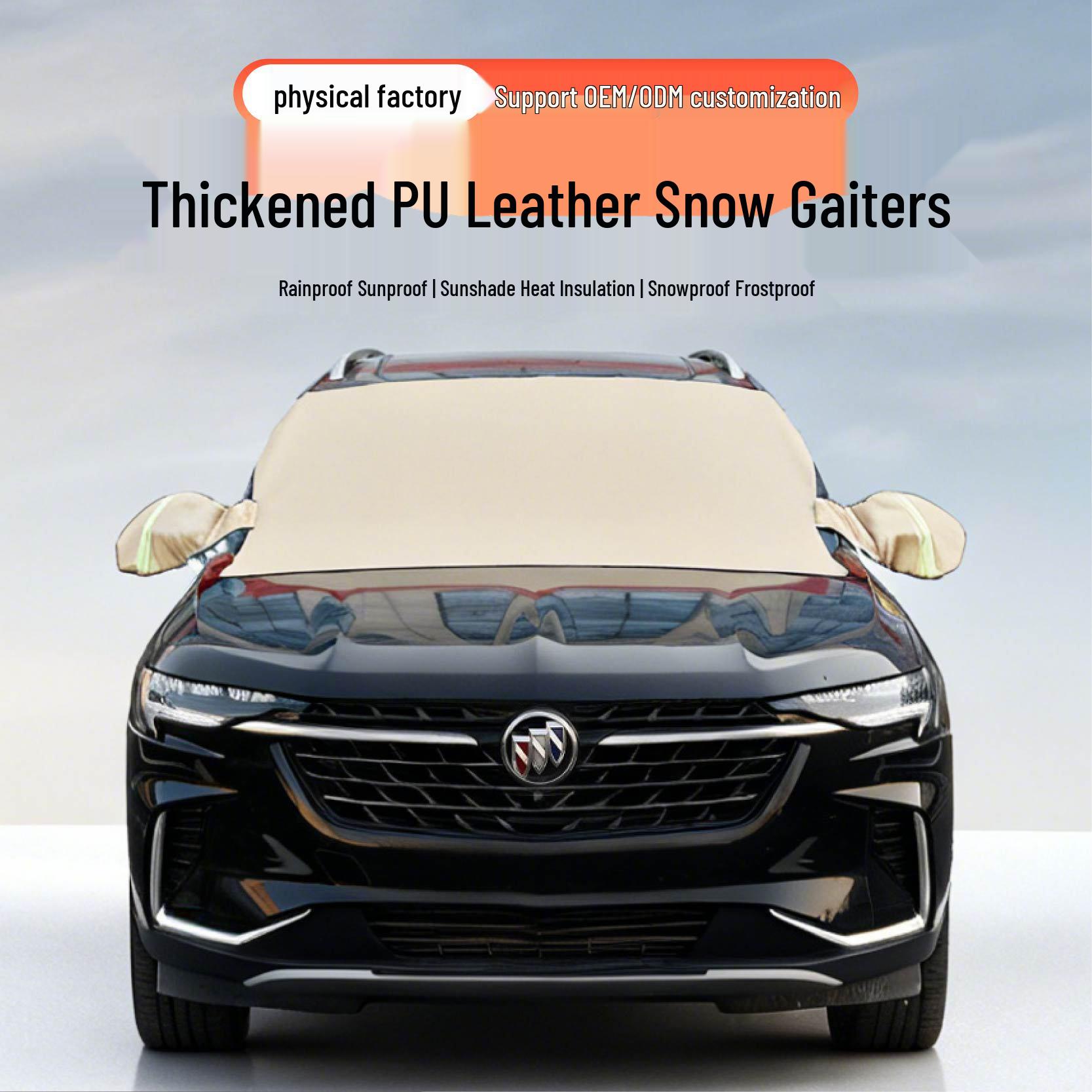 

Universal PU Leather Winter Windshield Cover: Waterproof, Anti-Freeze, Anti-Snow, Anti-Frost for Cars Universal коричневий