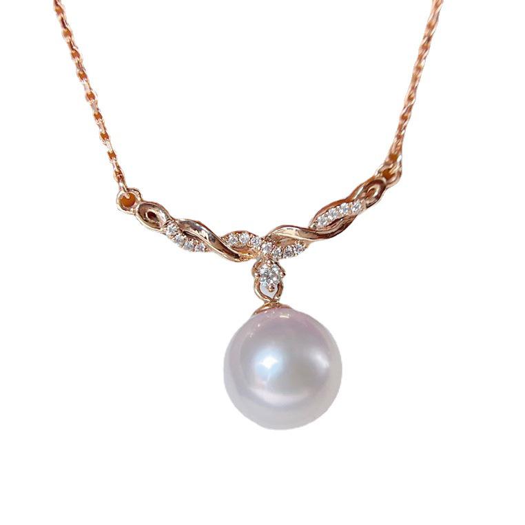 Elegant Twist Pearl Pendant Necklace in Gold-Plated Sterling Silver for Women
