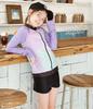 Rashguard for Long No for Elementary School 130cm [Arisana] Kids, Sleeves, Hood, Girls, Students, UPF50+, 01. Lavender,