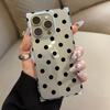 Clear Square Back Tube Case Protection For iPhone 15 Plus 14 Pro Max 16 ProMax 13 12 11 Anti-Oxygen,Black Polka Dots Pattern Casing