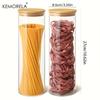 1/2 Stück Pasta-Aufbewahrungsgläser Luftdichtes Glas mit Bambusdeckeln Rund Wiederverwendbar für Spaghetti & Mehr Spülmaschinenfest Luftdichte Aufbewahrung