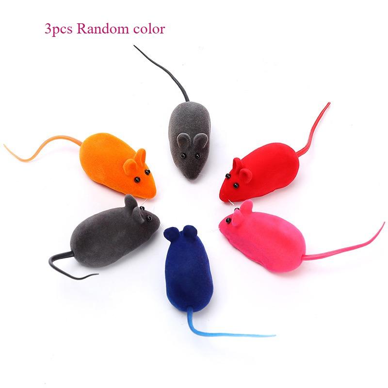

4pcs Random color Big Mouse Cat Toy Catnip Simulation Interactive Play Plush Pet Toy