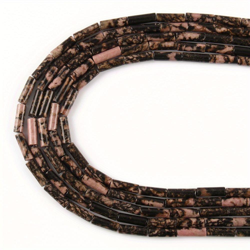 1pcs Natural Stone Tube Bead Sediment Jaspers Loose Cylinder Beads for Jewelry Making DIY Chakra Bracelet Accessories 15" 13x4mm