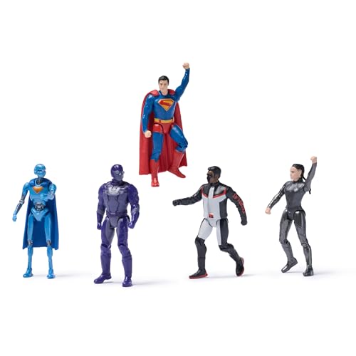 DC Comics, Superman Heroes Vs. Villains 5-Pack, 3-Inch Action Figures, Stylized Superhero Figures with Dynamic Poses and Battle-Ready Armor, Ages 4+