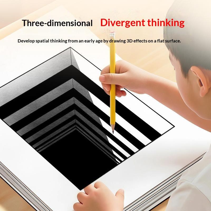 1/4Pcs Funny Magic 3D Stereo Sketch Book Reusable Kids Doodle Sketchbook for Parent-Child Drawing Games