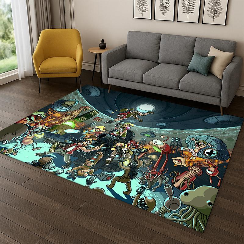 Retro Game Metal Slug Cartoon Carpet Rug for Playroom Bedroom Living Room Sofa Home Decor,kid Game Area Rug Non-slip Floor Mat