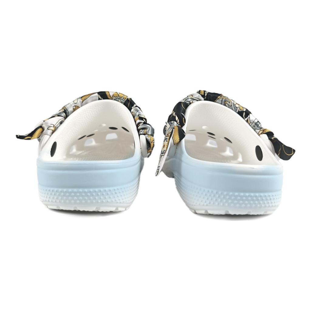 Crocs Crush Clog EVA Hello Smile Slipper Decorative Buckle Hand Painted Graffiti Casual Fashion Versatile Hole Shoes Unisex White