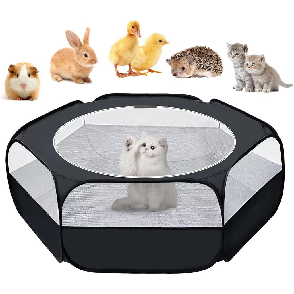 Portable Small Animal Outdoor Enclosure with Cover - Breathable Pet Tent for Chickens, Rabbits and Small