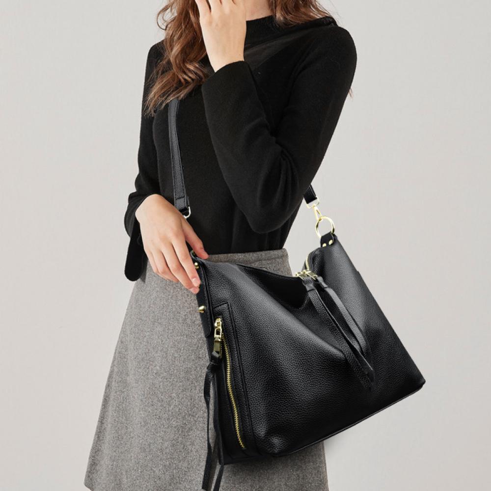 Borsa a Mano Trendy da Donna Inverno 2025 Borsa a Tracolla Casual per Mamme Borsa da Shopping Multifunzione con Chiusura a Zip