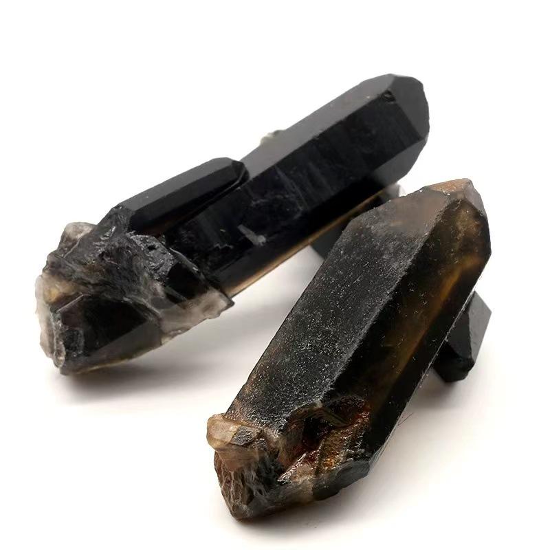 Натуральный кристаллический гроздь дымчатого кварца, образец минерала, черный сырой кристалл для электронной коммерции. 3-5cm / 100g