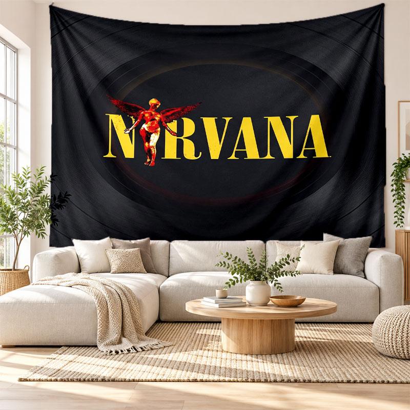 Nirvana Wandteppich, Weicher Stoff Wandbehang, Dekorative Kulisse Für Schlafzimmer Heim Wandkunst