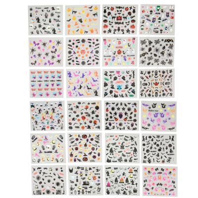 24pz Adesivi per Unghie Halloween Autoadesivi Decalcomanie Fai da Te per Nail Art Decorazioni Manicure