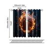 2 Pcs, Filtering Curtains (excluding Rods, Non-movable, Without Batteries) Artistic Basketballbackgroundsuitable for Use In