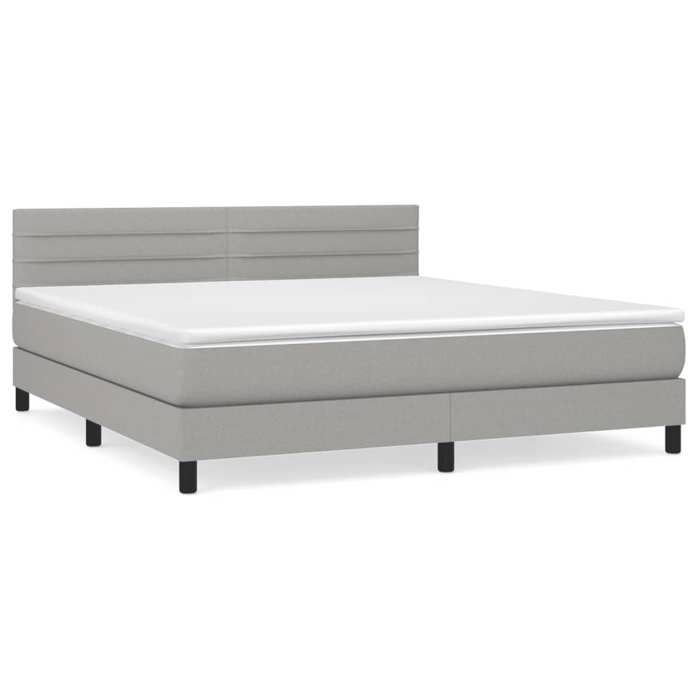 Maison Exclusive - Sommier à lattes de lit avec matelas Gris clair 160x200cm Tissu