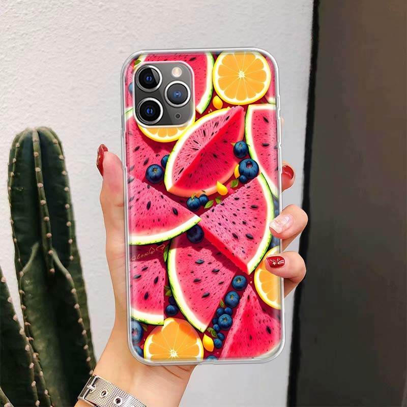 Watermelon Summer Fruit For iPhone 17 Air 16 15 14 Plus 13 Mini 12 11 Pro Max Phone Case 16E 7 Print 8 SE Fundas Cover Soft Coqu