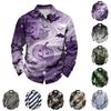 Men's Loose Fit Long Sleeve Shirt Halloween Pumpkin Print Casual Button Down Shirt Vintage Style Breathable Fabric Comfortable for Outdoor Workwear