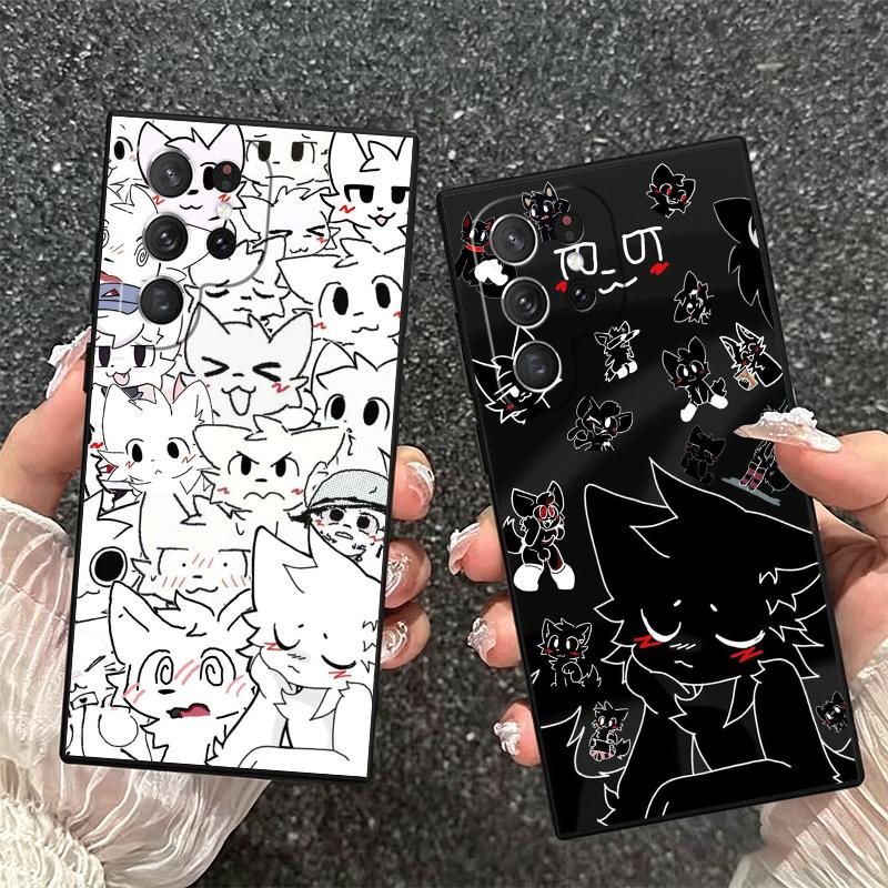 Cute B-Boykisser Catoon Soft Phone Case for Samsung Galaxy S26 S25 Edge S24 Ultra S23 Plus S22 S21 FE S20 Black Cover Back Shell