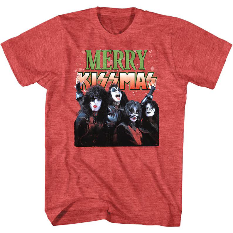 

Kiss Merry Kissmas Men s T-shirt Glam Rock Band Christmas Concert Tour 4XL