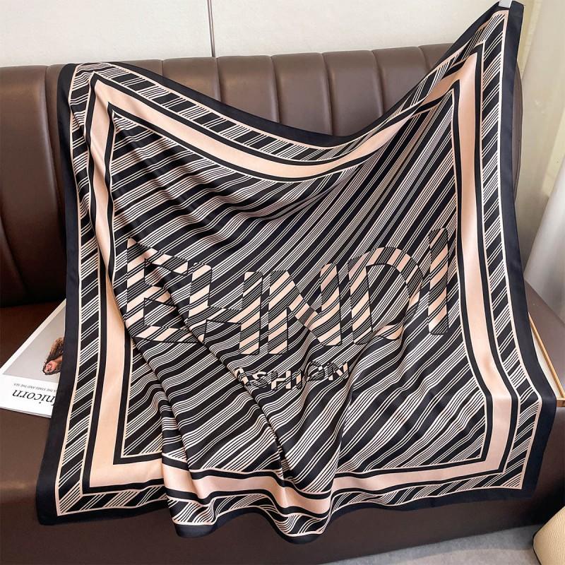 Lightweight 90x90cm Square Scarf Women Navy Style Sun Protection Silk-Like Feel Wear Chic Versatile Accessory