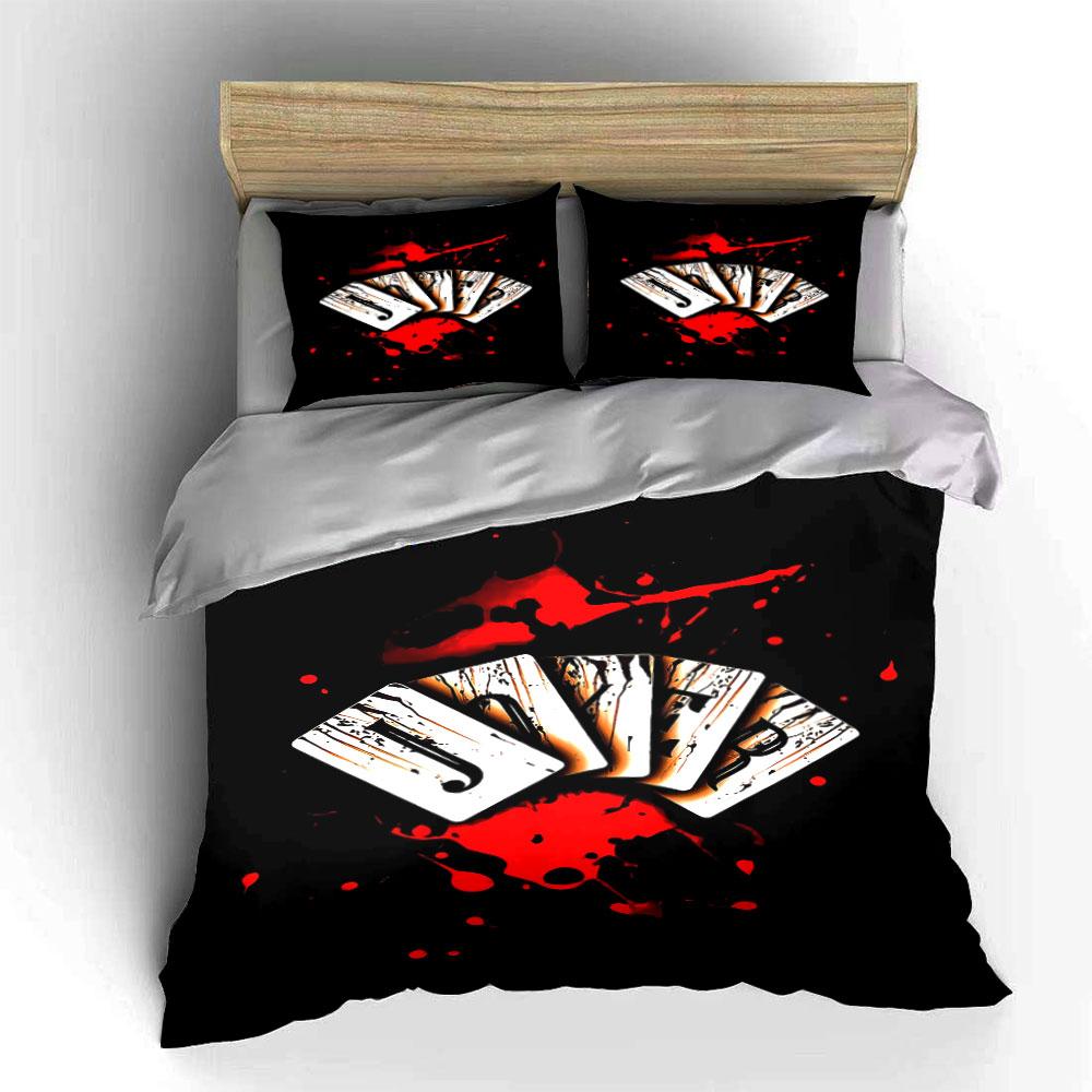 Playing cards with blood. Bedding sets Duvet cover sets Duvet covers Pillowcases(1 * Duvet Cover 2 * Pillowcases, without duvet insert)