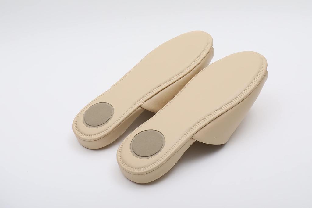 TOKYO SLIPPER Antibacterial Vinyl Slippers of Guest Slippers for Business or Visitors Size M Leather-Look (Set 5) - Open-Front, Breathable, Wipeable,