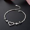 Tancise Fashion 925 Silver Chain Bracelet for Women Heart-shape Creative Zircon Gemstone Link Bracelets Wedding Birthday Gift