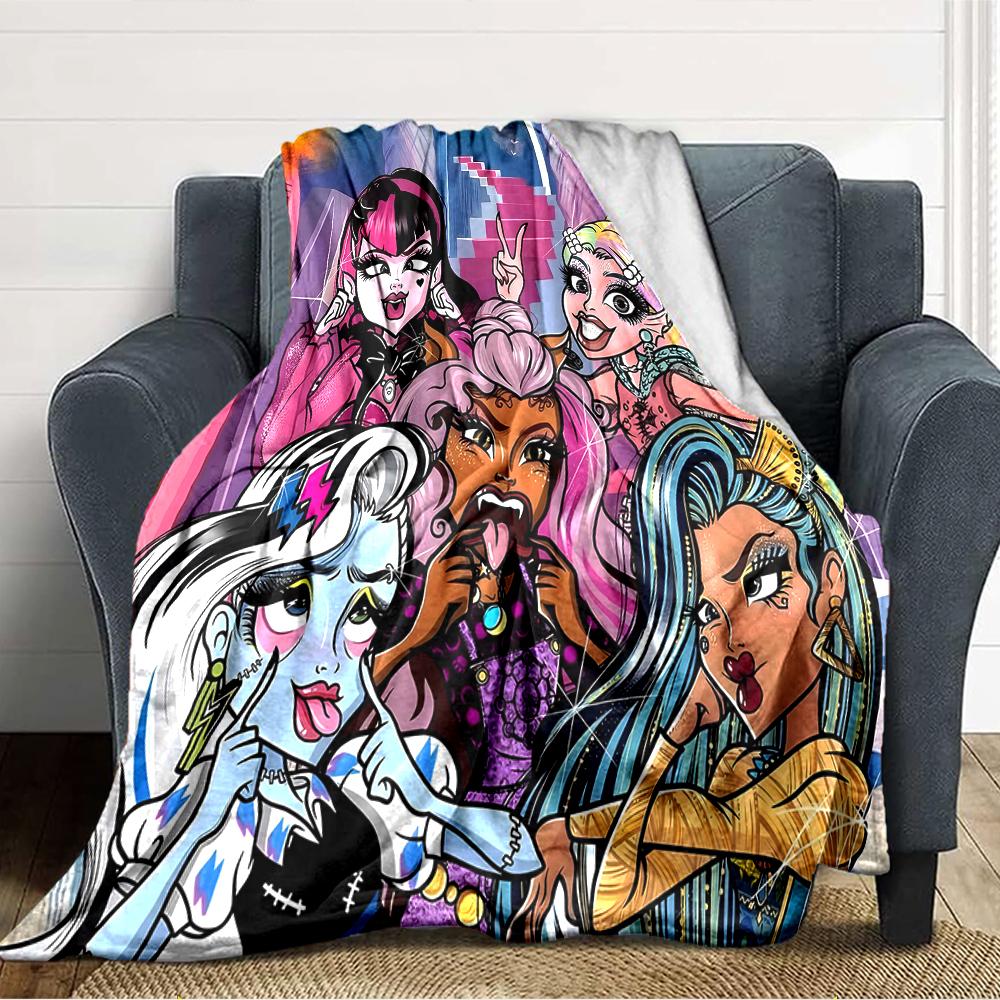 1pc Monster High Draculaura4 Blanket, Gift, for Men and Women, Soft Blanket, Good for Sofa Bed Couch Travel, Lightweight Flannel Blanket