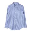Women's Blue Striped Long Sleeve Shirt - 2026 Spring Slim Fit, Fashionable & Professional Design