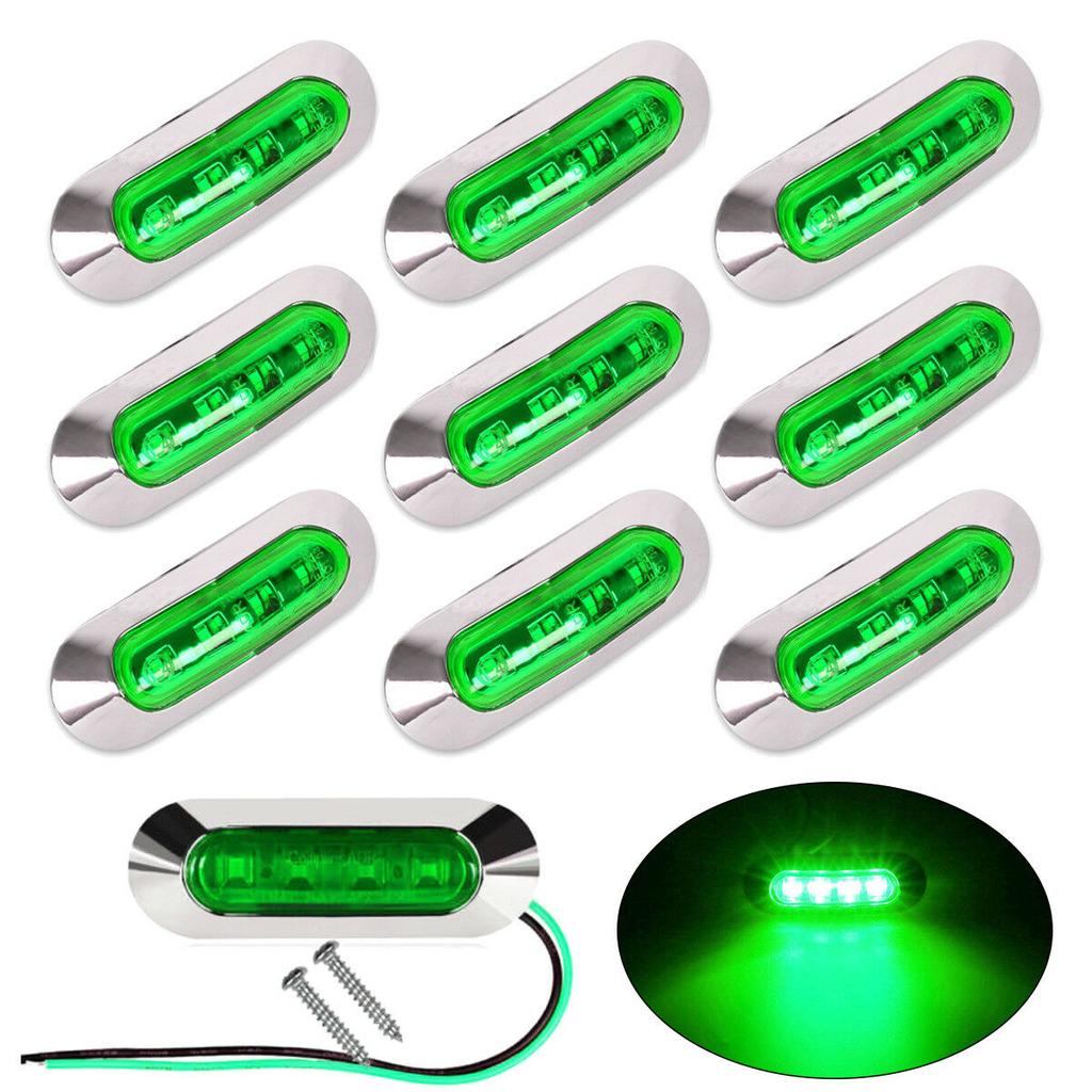10PCS Amber 12-24V Car Side Mark Lamp for Lorry Truck Bus Trailer Warning Clearance Light Universal 4LED Truck Turn Signal Light
