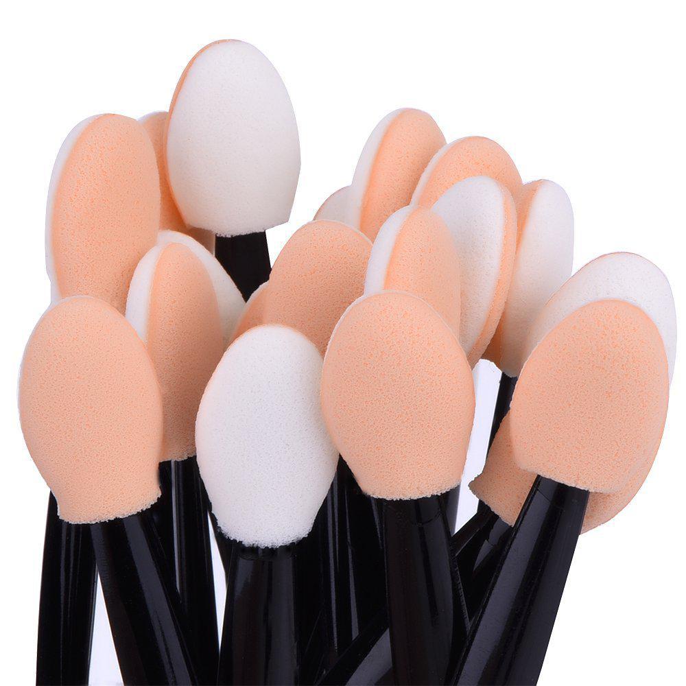 25Pcs Eyeshadow Applicators With Storage Container Disposable Eyeshadow Sponge Brush Double-Sided Eye Makeup Applicators LM