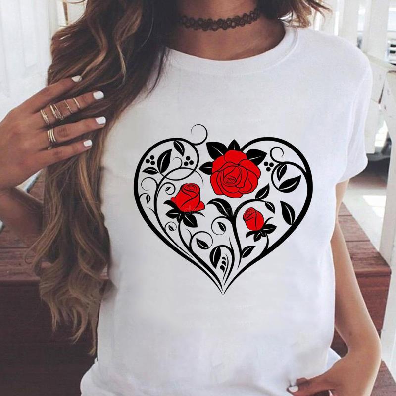 

(Asian Size) Graphic Tee Female Casual butterfly sweet 90s Fashion T Clothing Women s Top Print Short Sleeve T-shirts S