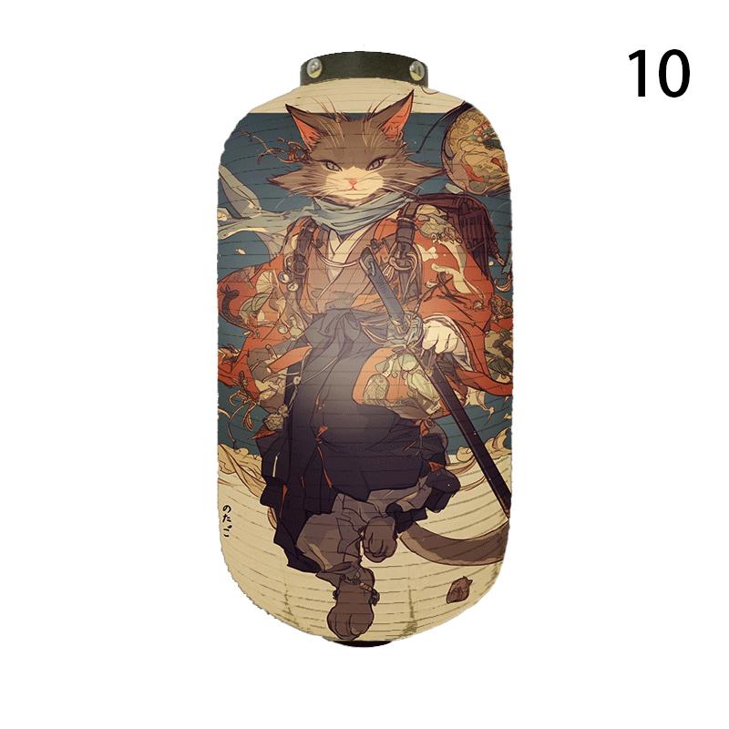 NEW Japanese Chochin Hanging Lantern Ukiyo-e Style Samurai Cat Anime Cartoon Lantern Sushi Restaurant Decor Festival Party Decor