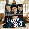 1pc Green Day Music Band Outdoor Blanket Lightweight Flannel, Soft & Warm, All Season Use for Sofa, Outdoor, Camping, Living Room, Office, Chair