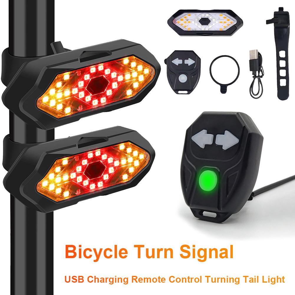 Bike Turn Signal Lights IPX4 Waterproof Rear Warning LED Lights Bike Wireless Safety Warning Tail Light MTB Road Bike Rear Light