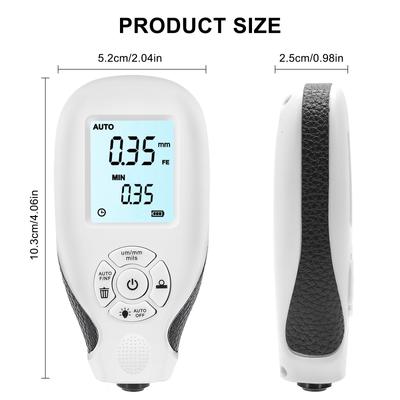 Hw-300 Digital Coating Thickness Gauge 0-2000um Automotive Paint Film Thickness Tester Resolution 0.01mm
