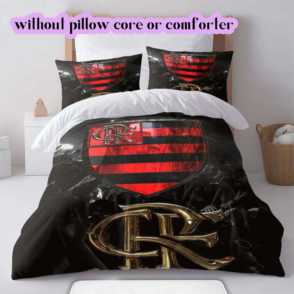 Flamengo Football Soccer Pattern Bedding,Quilt Set Quilt Cover Pillowcase Home Birthday Gift (1*duvet Cover+2*pillowcase,without Core)
