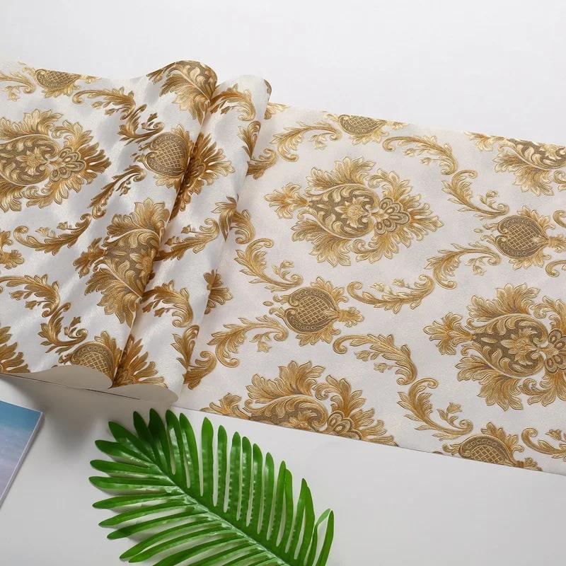 3D Luxury European Wallpaper el Restaurant KTV Bar Living Room Retro Style 3D Large Flower Wallpaper home deor