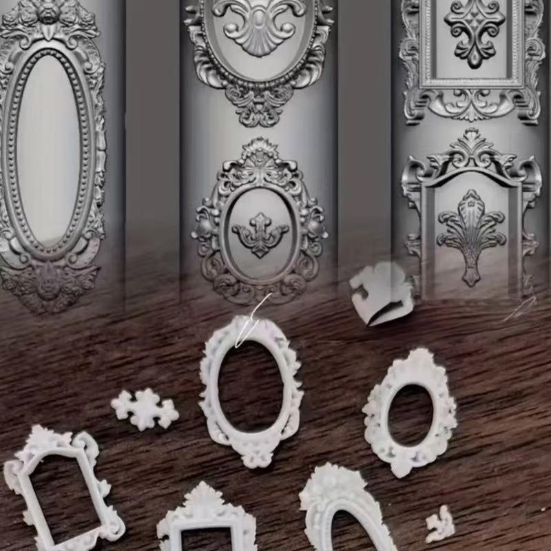 Nail Art Silicone Stamp Mold for Party and Salon Rose Window Shaped Manicure Mould Embossed Nail Stencils for Women