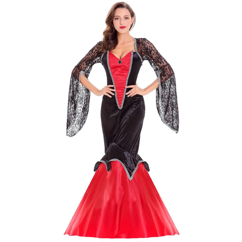 Halloween vampire dance queen costume witch uniform cospay court dress queen costume