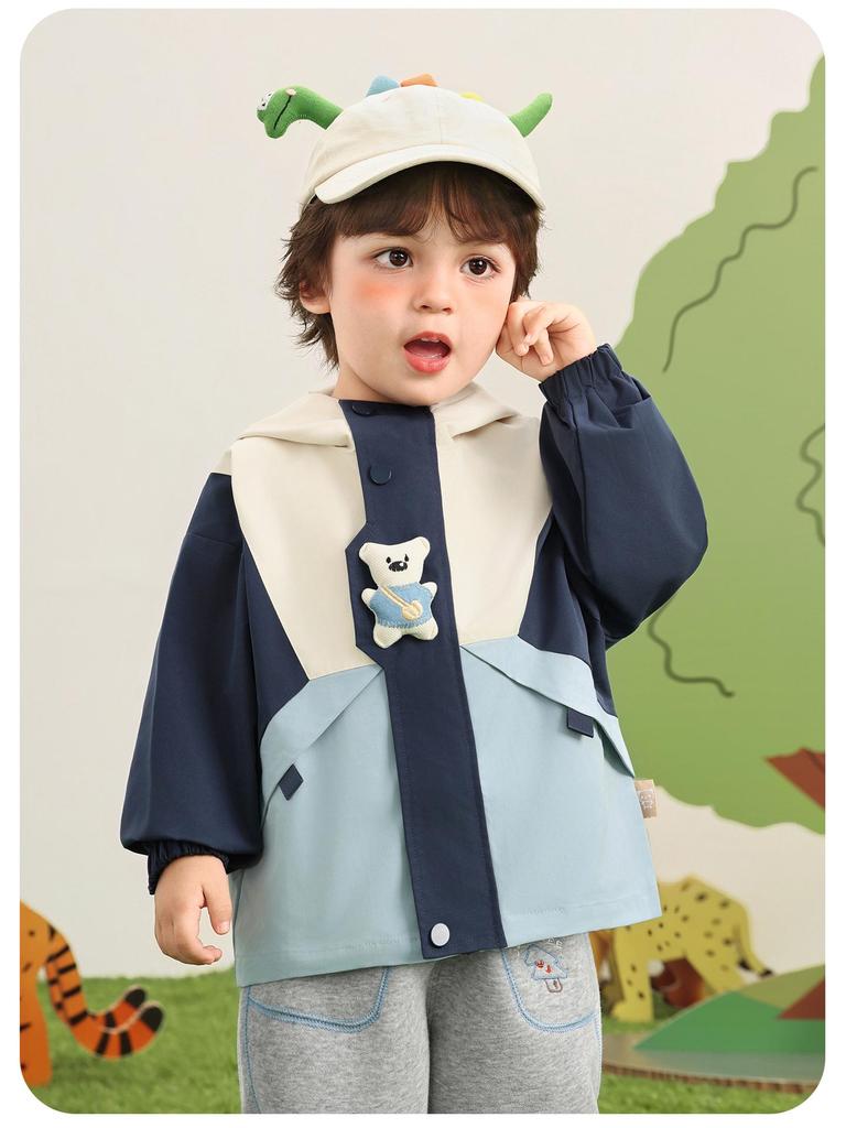 Kaka Panda Kids' Waterproof Spring Jacket: Outdoor Casual Top for Boys & Girls