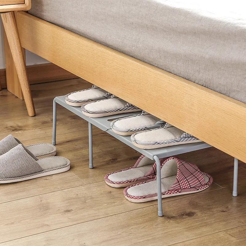 Layered Shoe Rack Extensible Shoe Hanger Storage Space Saving Shelf Telescopic Storage Rack Household Kitchen Cabinet Organizer