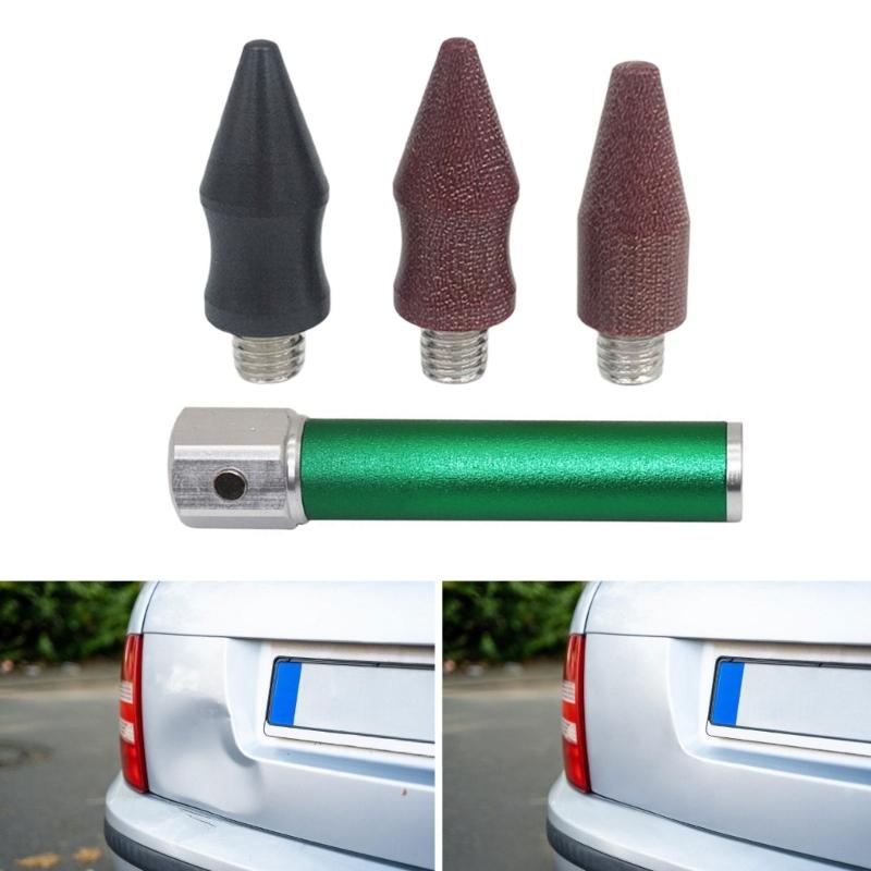 Automotive Repair Tool Car Dent Traceless Tap Down Pen Sheet Metal Dent Repair Leveling Pen with 3 Interchangeable Head
