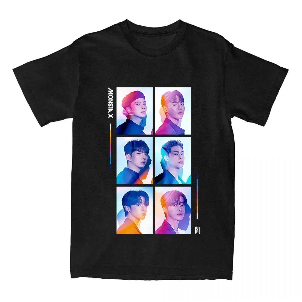 2026 MONSTA XX Foto Design Druck T-Shirt Unisex Streetwear Baumwolle Rundhals Damen_Herren T-Shirts Sommer Locker Koreanische Band Grafik T-Shirt