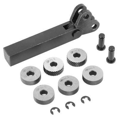 7pcs Steel Knurling Tool 0.512mm Diagonal Dual Wheel Linear Knurl Set Lathe Cutter Machine