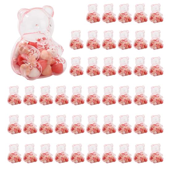 Bear-Shaped Candy Box Large Capacity Clear Plastic Storage Container Reusable Decorative Candy Storage Jar