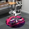 1PC Psychedelic Wolf Lava Office Round Area Rug, Mat Suitable For Office, Under Office Chairs Bedroom Living Room Home Decor, Room Deco
