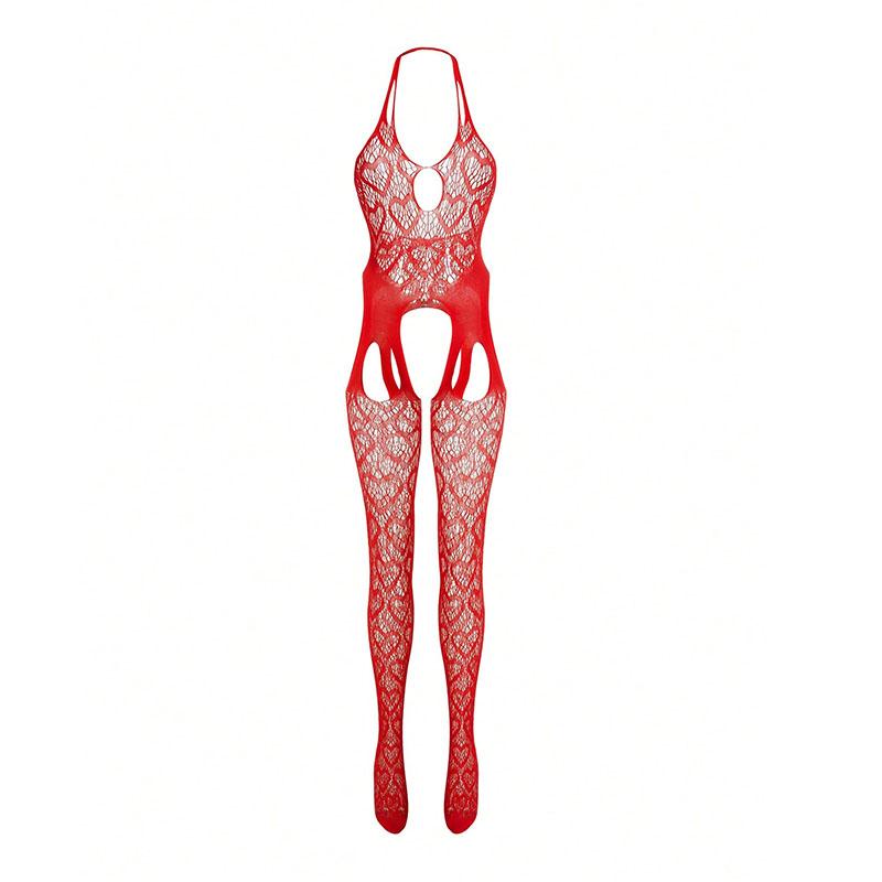 Romance Open Crotch Fishnet Bodysuit Women Sexy Lingerie Porn Garters Bodystockings Lace Underwear Erotic Outfits Sexy Set New